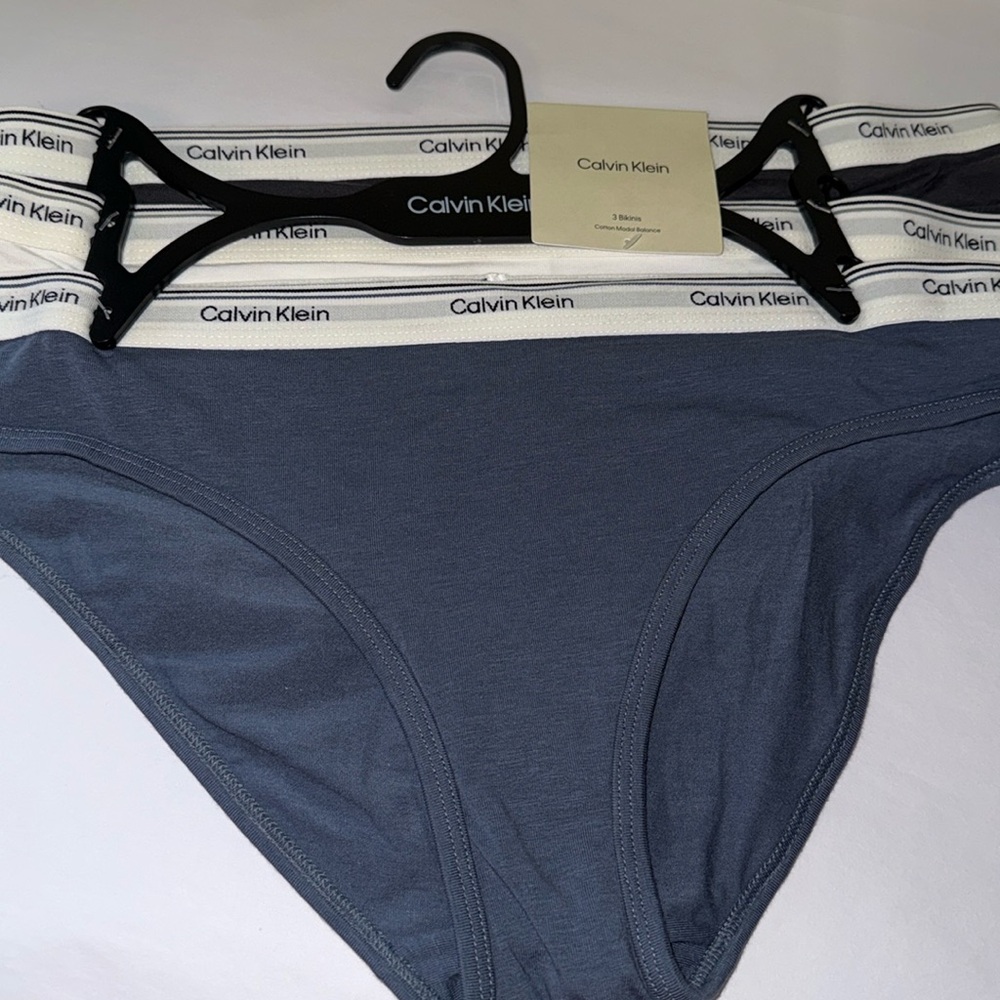 Calvin Klein three pack cotton bikini panties, new